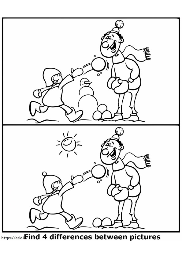 Find The Four Differences coloring page