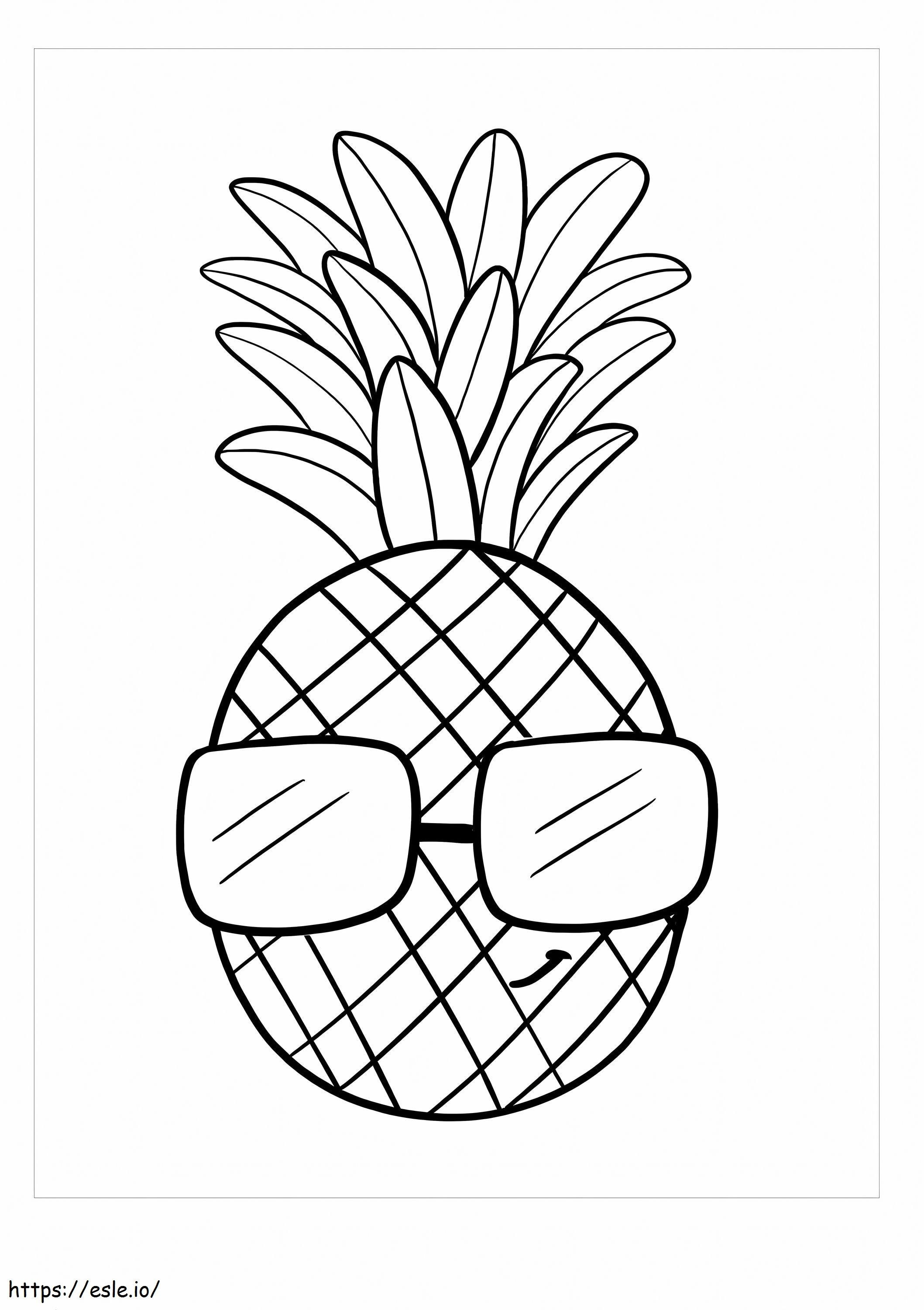 Fresh Pineapple Smiling coloring page