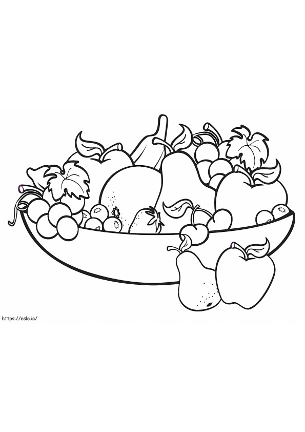 Coloriage  Bol à fruits 19 J Fruits frais pour enfants à imprimer dessin