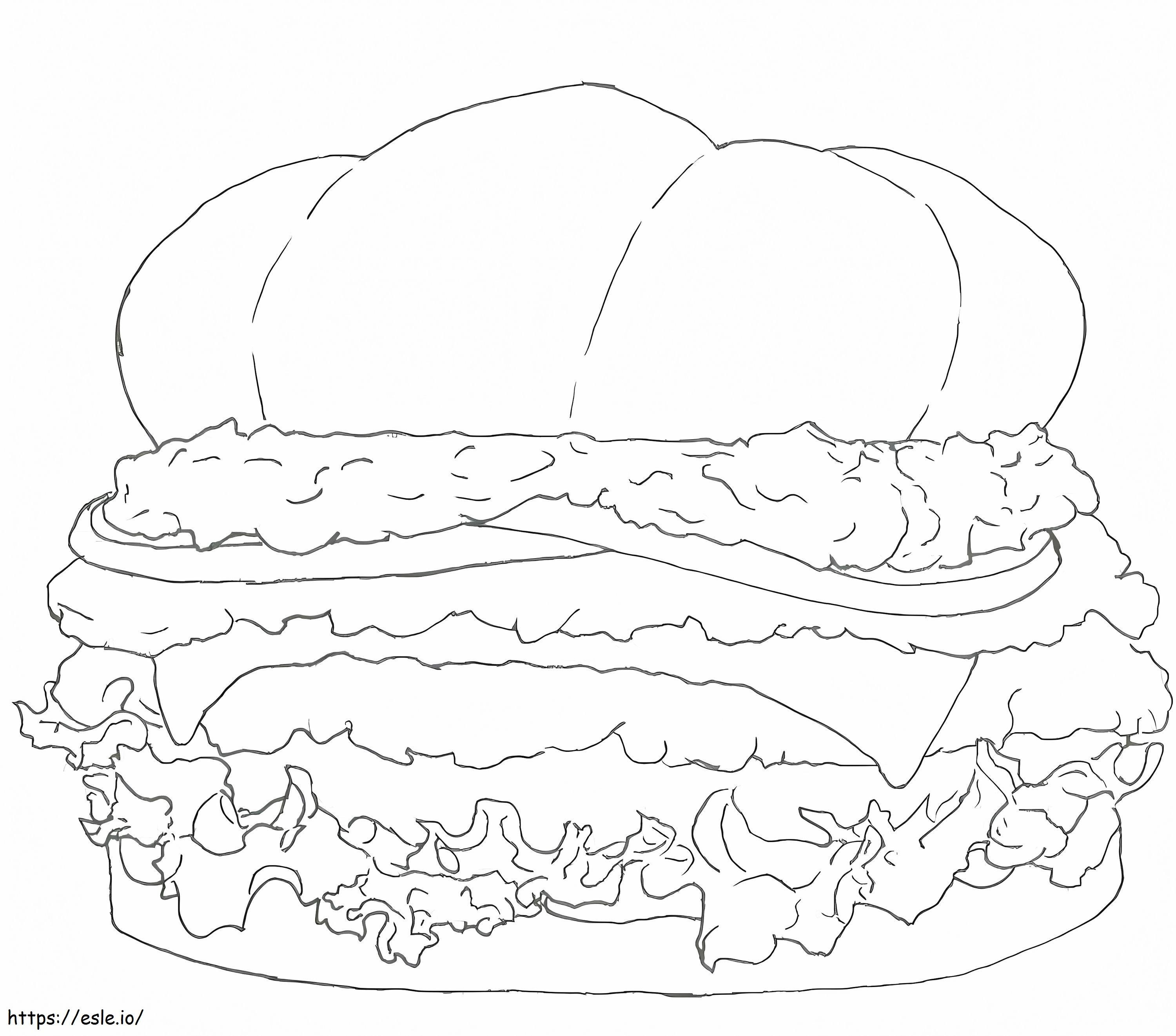 Gratis hamburger kleurplaat kleurplaat
