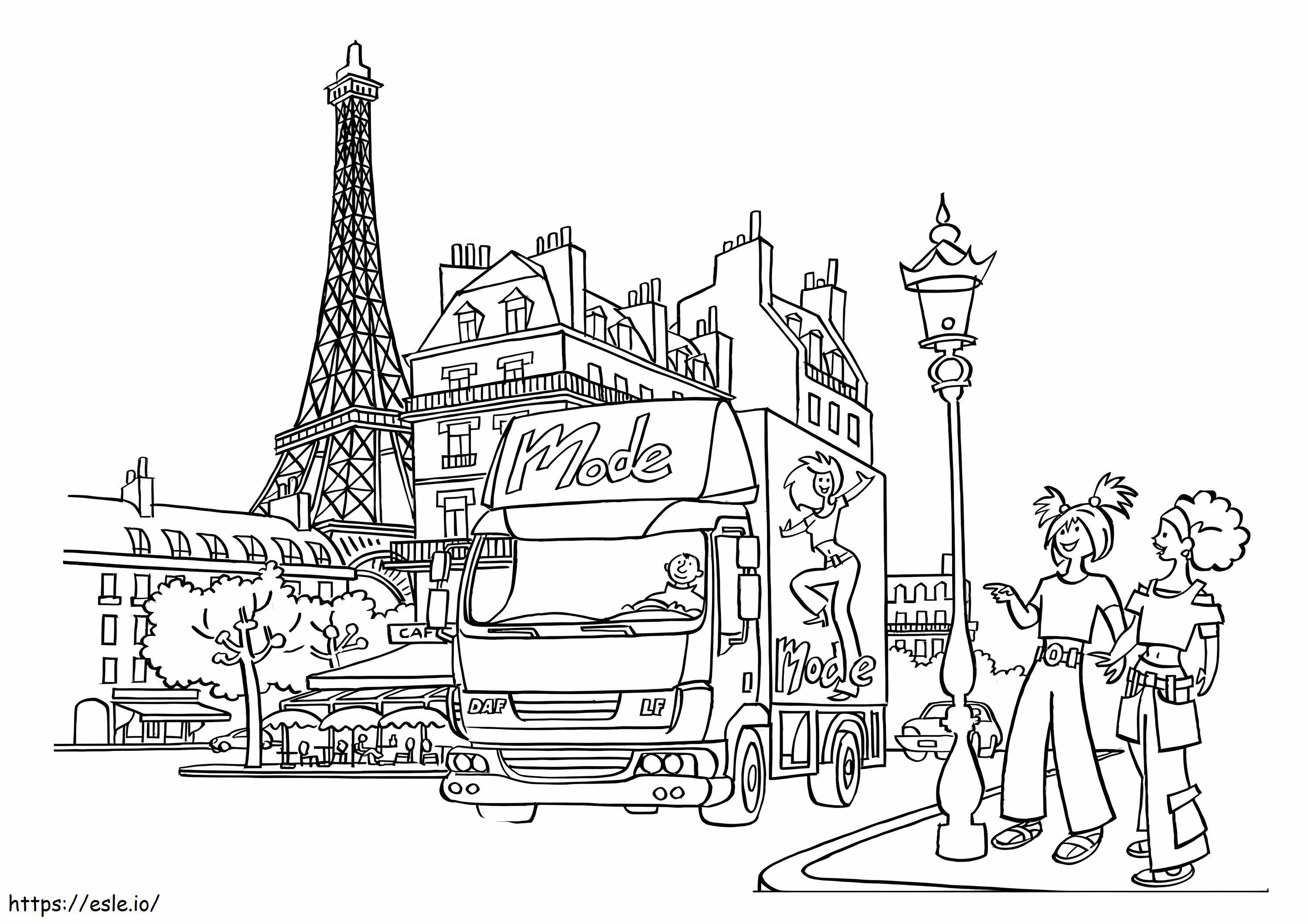 Coloriage Grande ville de Paris à imprimer dessin
