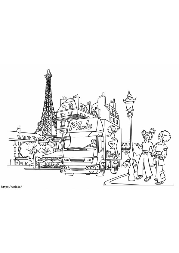Grande cidade de Paris para colorir