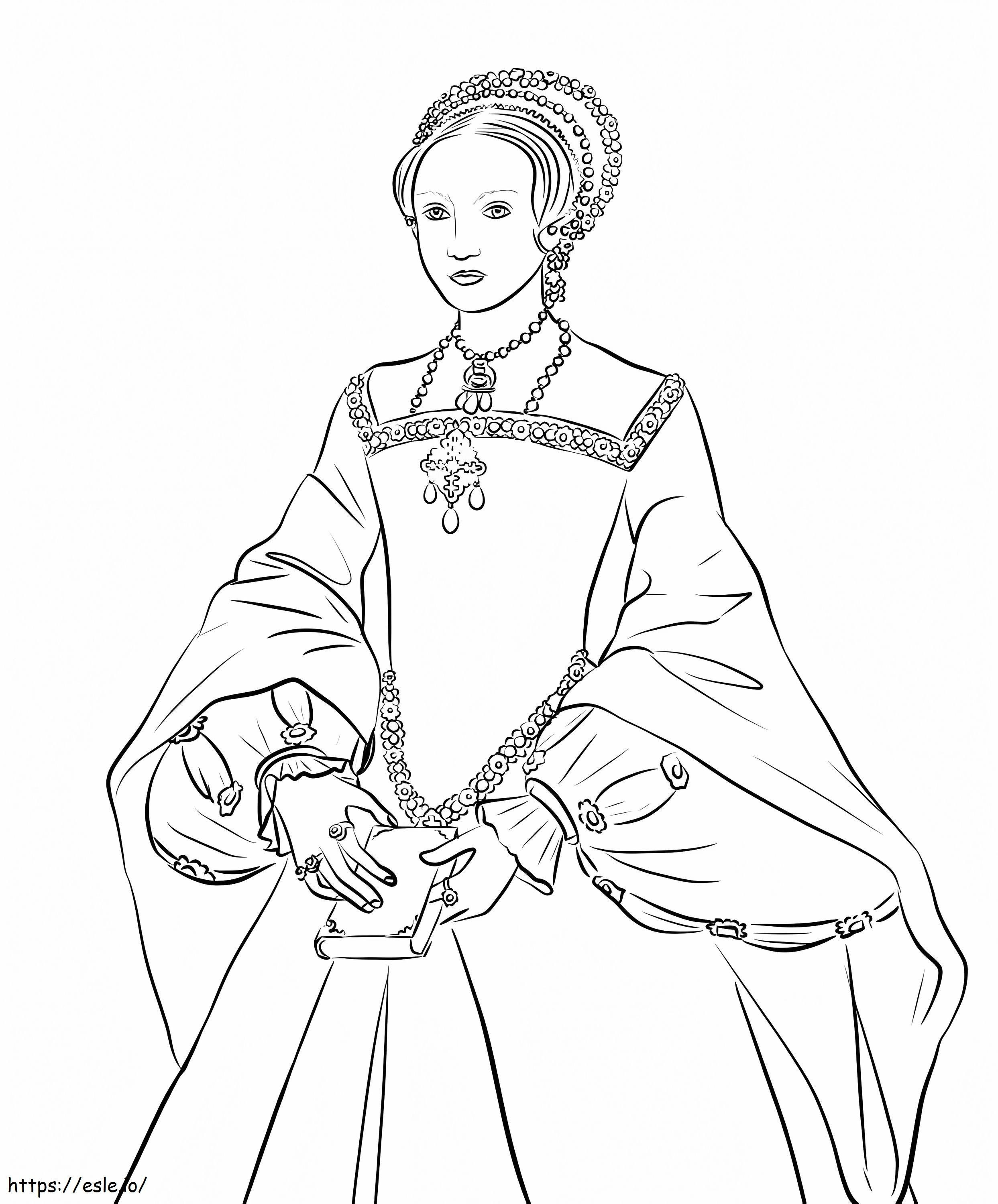 Coloriage La reine Elizabeth I à imprimer dessin
