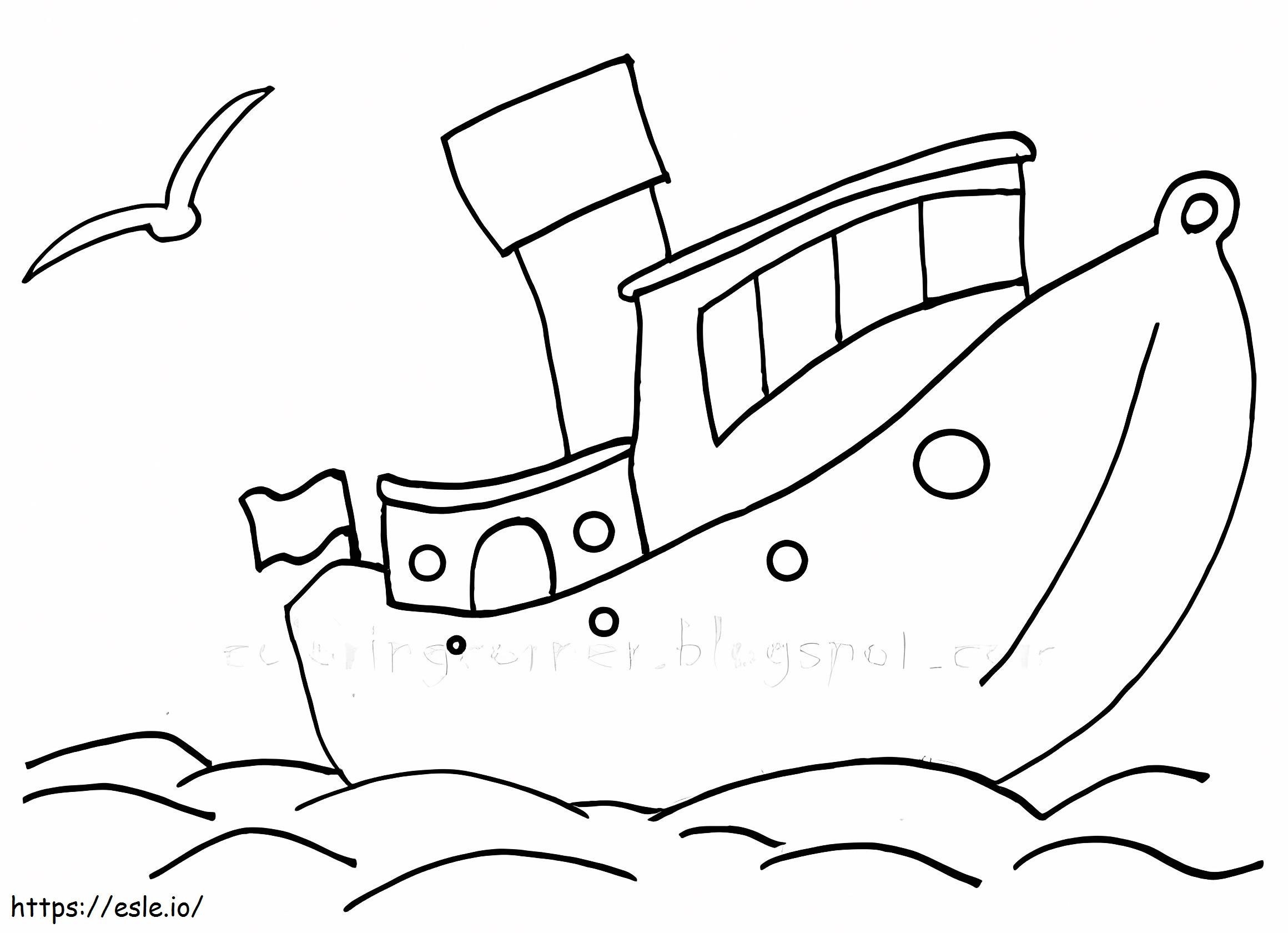 Boat 2 coloring page