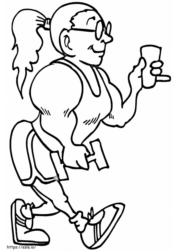 Big Muscles Lady coloring page