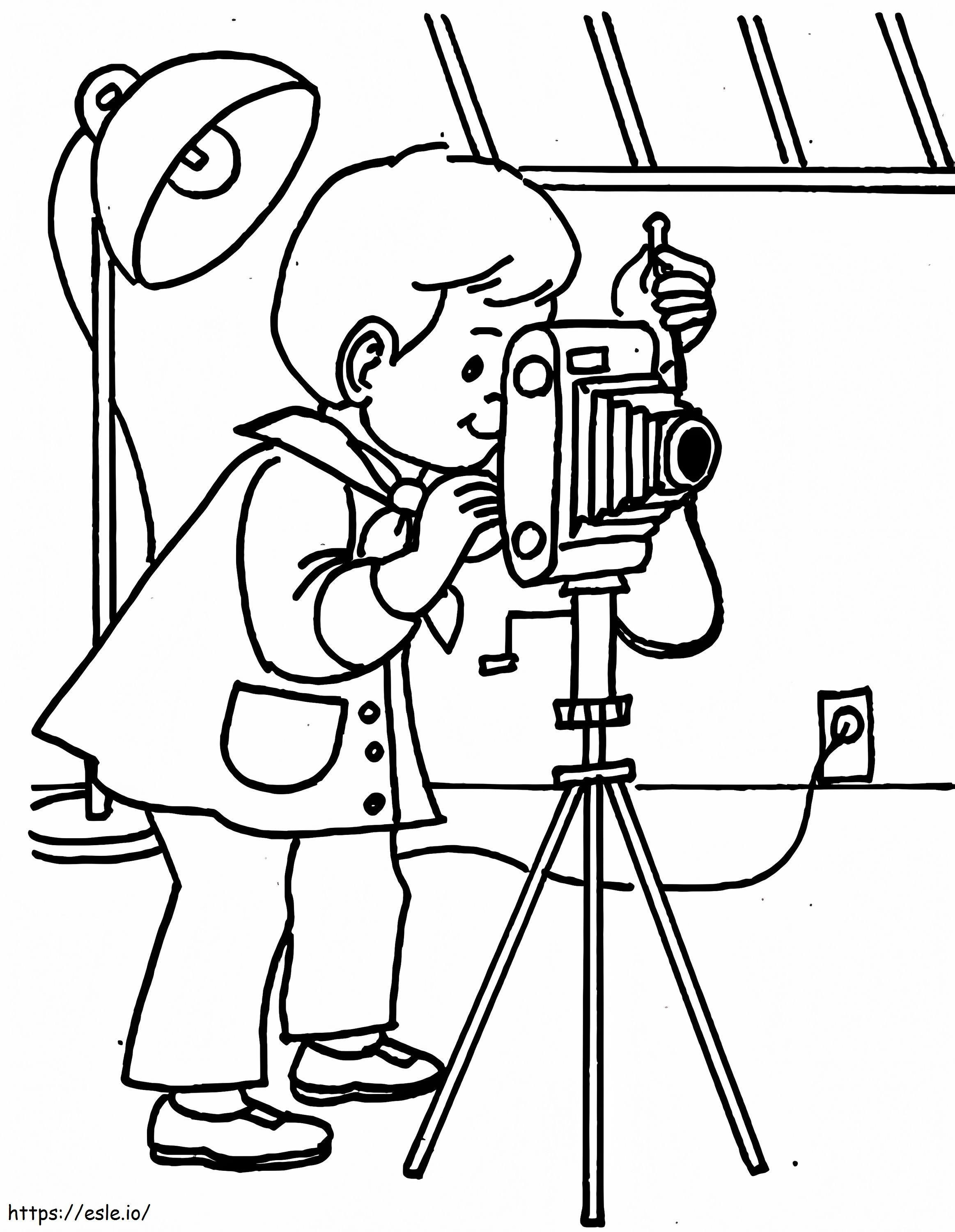 Boy Photographer coloring page
