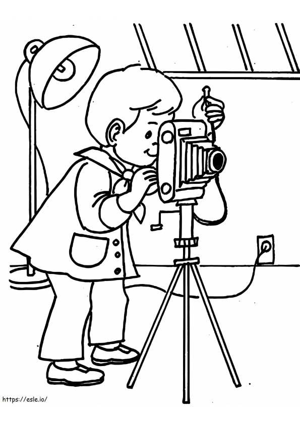 Boy Photographer coloring page