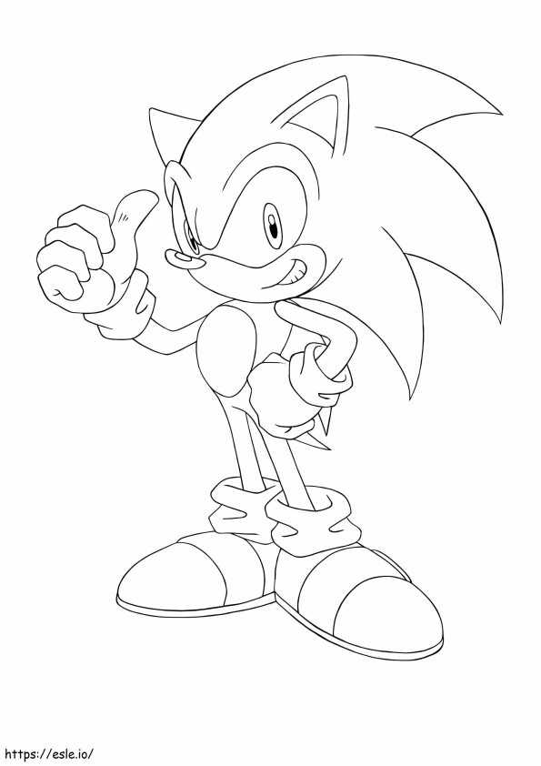 Sonic Smiling coloring page
