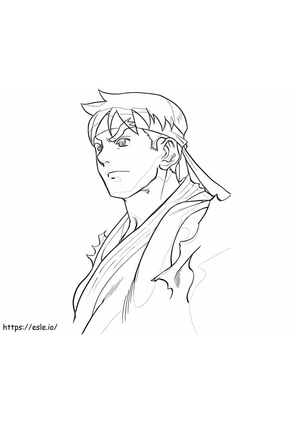 Hand Draw Ryu coloring page