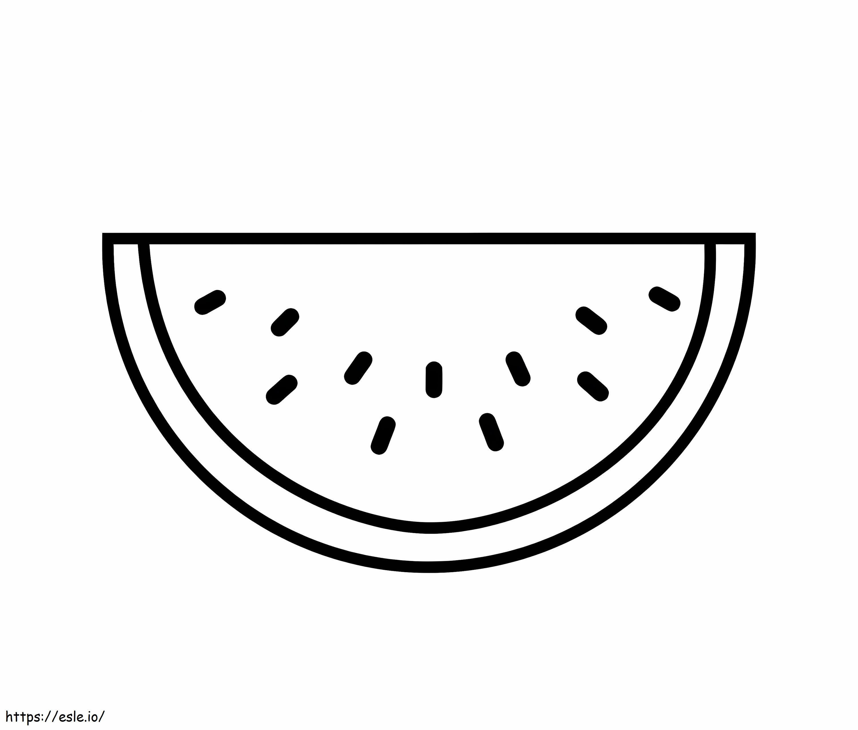 Fatias básicas de melancia para colorir