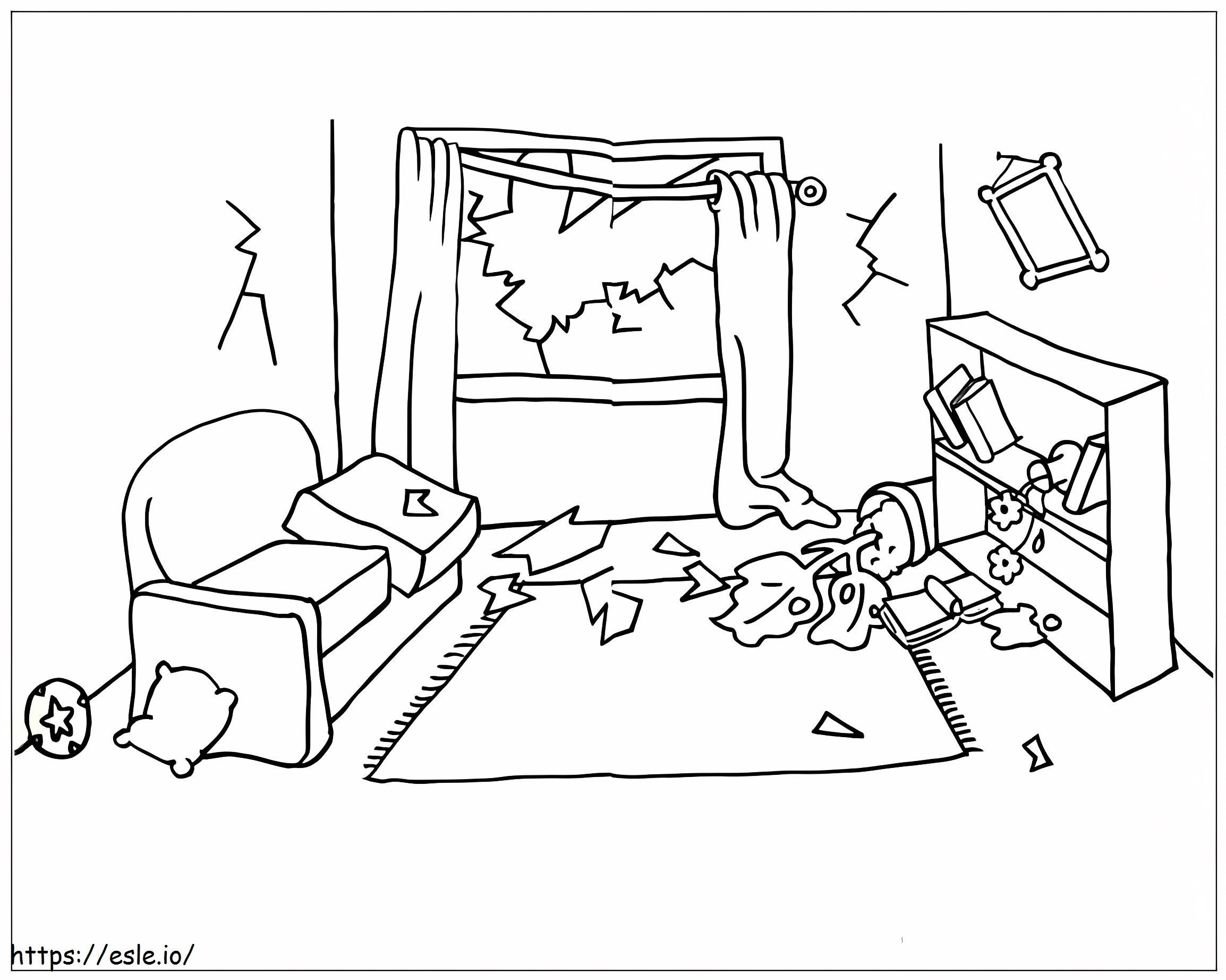 An Earthquake coloring page