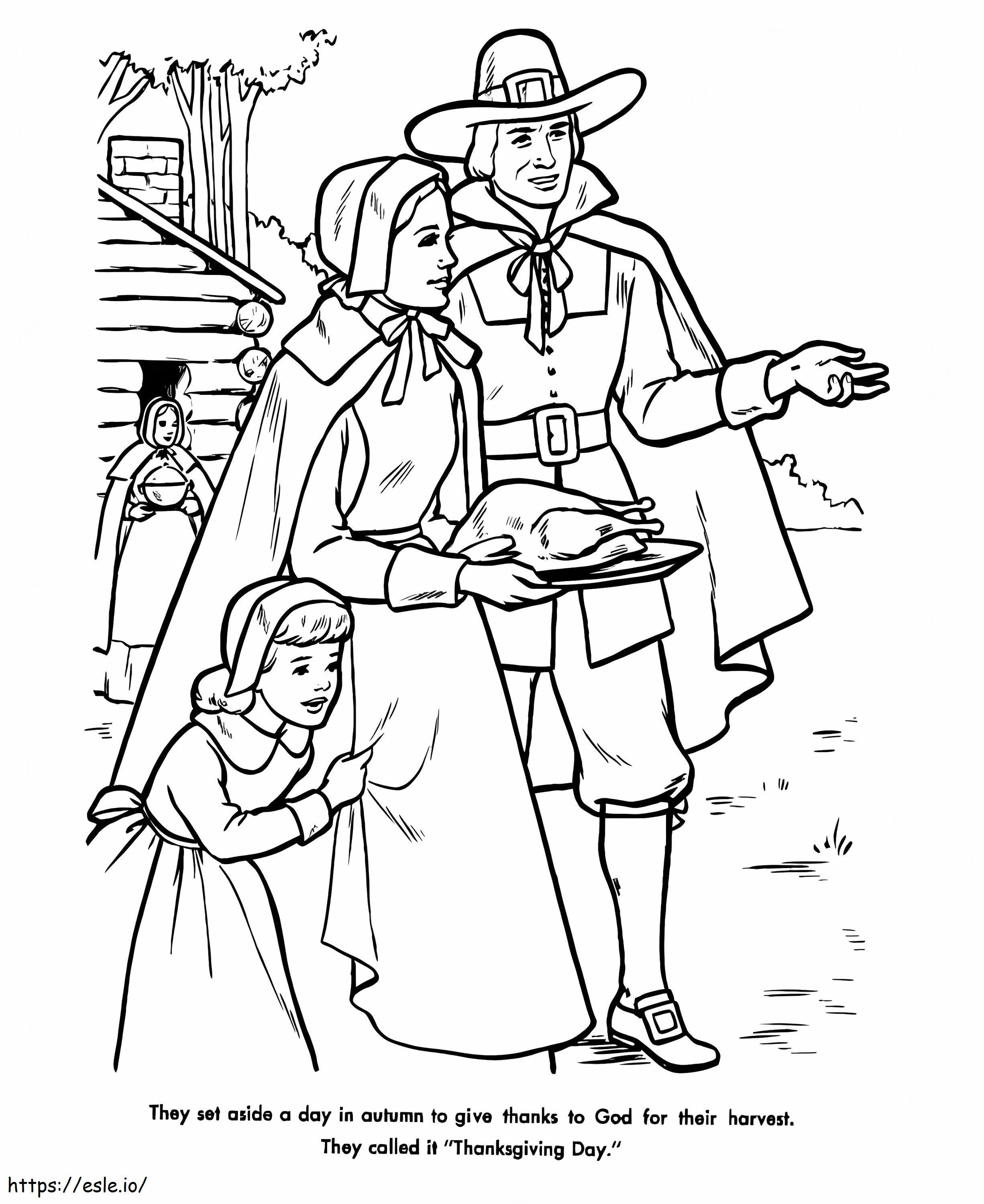 Printable Pilgrims coloring page