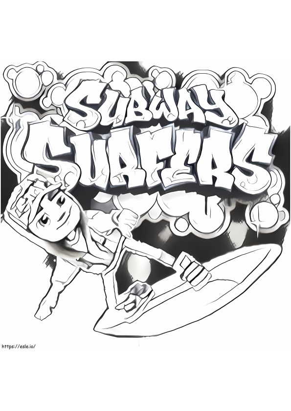 Printable Subway Surfers coloring page