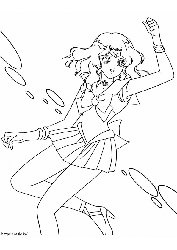 Printable Sailor Neptune coloring page
