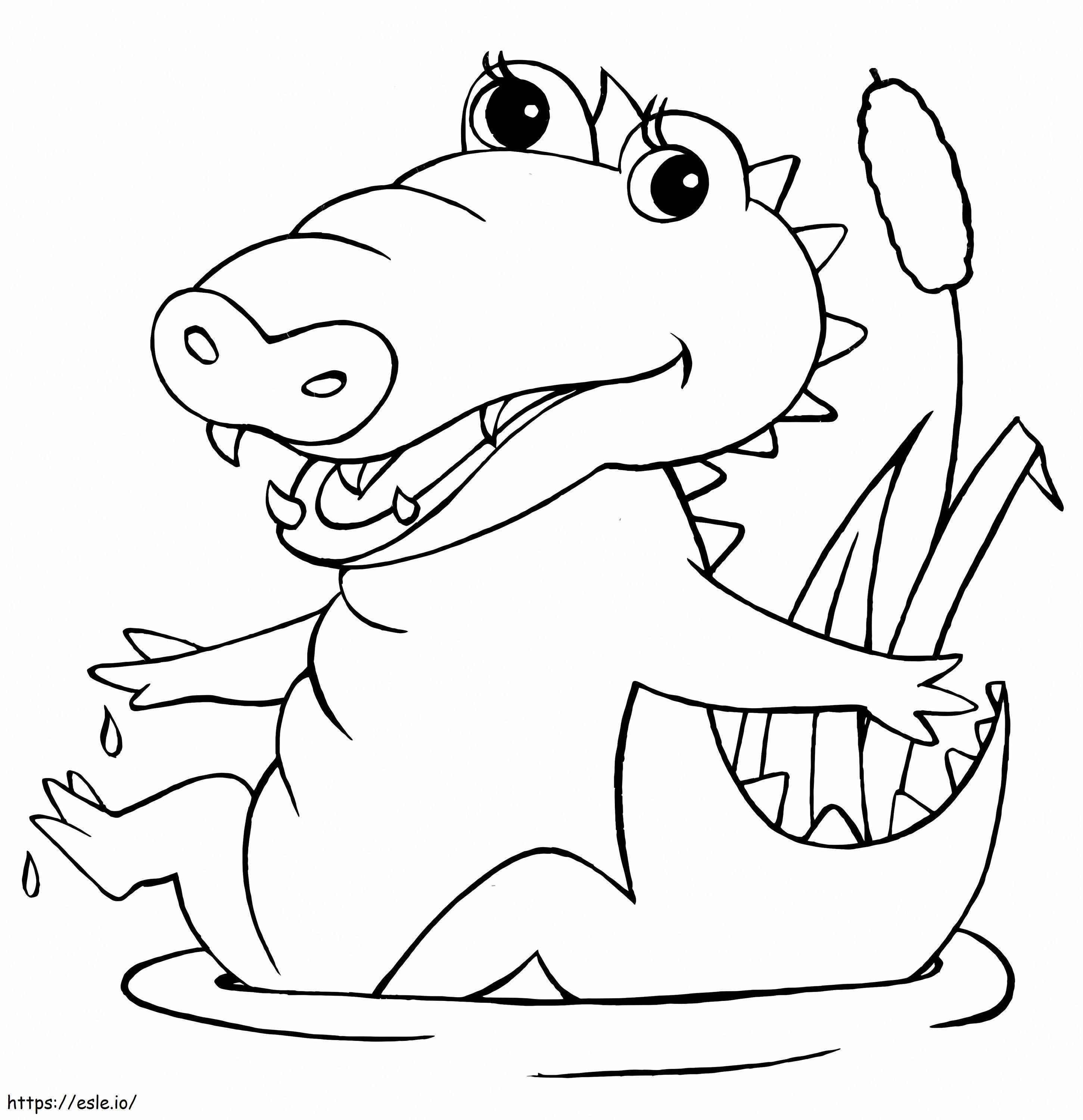 Crocodile Playing Under Water coloring page