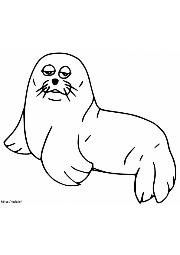 Coloriage Lion de mer de dessin animé à imprimer dessin