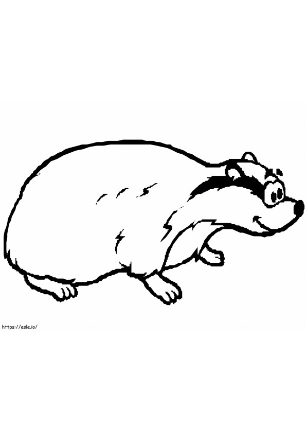 Happy Badger Smiling coloring page