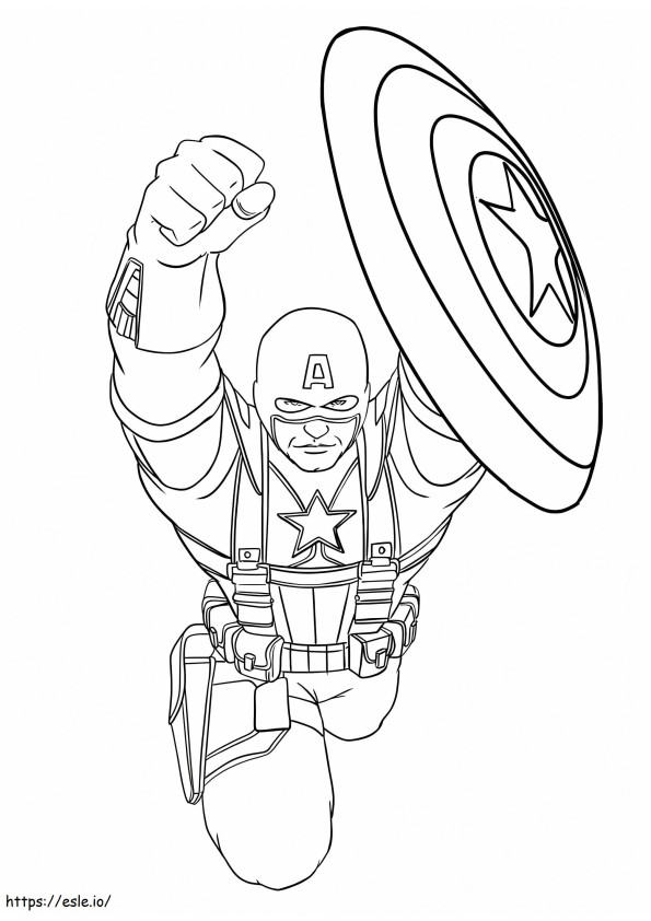 Coloriage Sauter Captain America à imprimer dessin