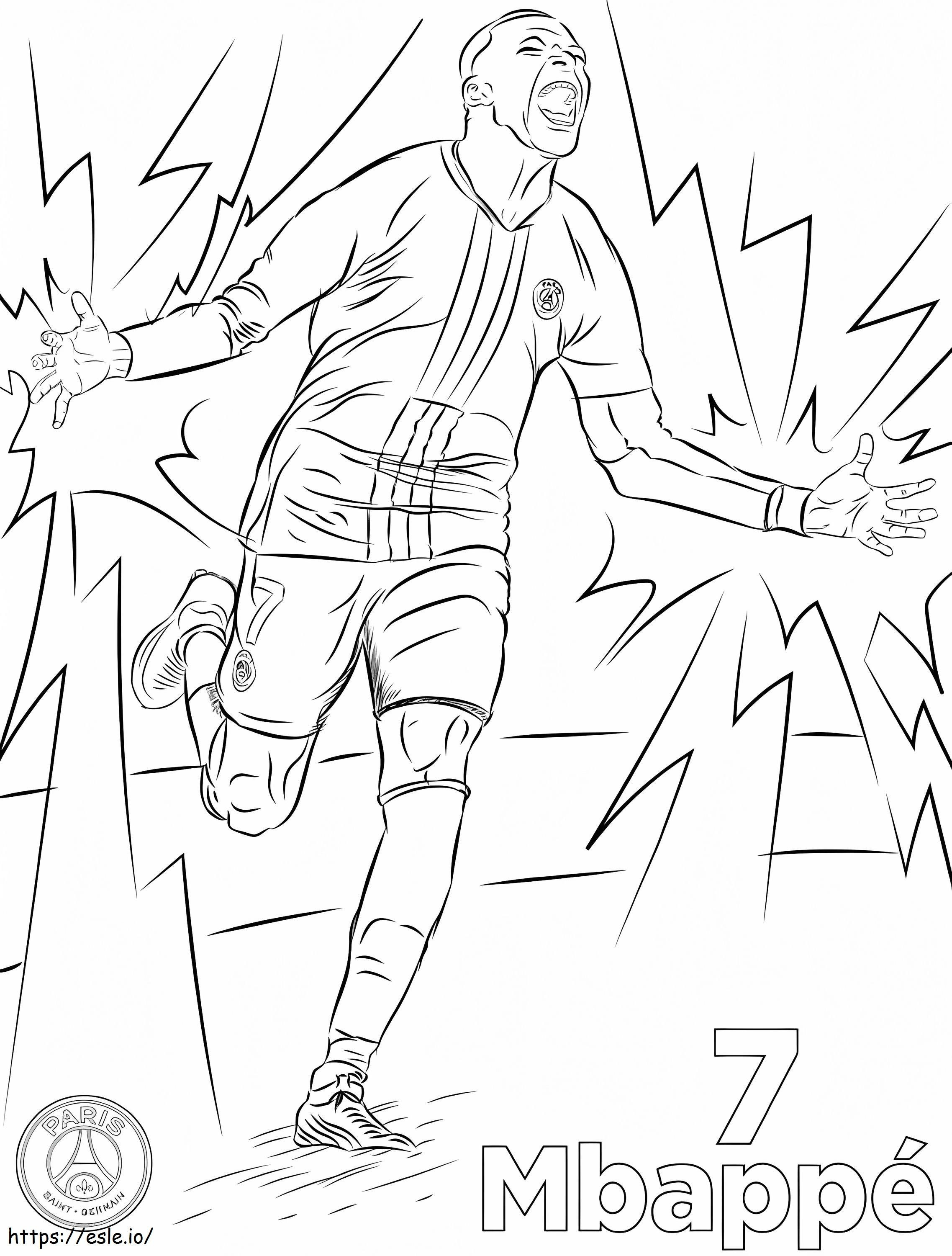 Kylian Mbappe 8 coloring page