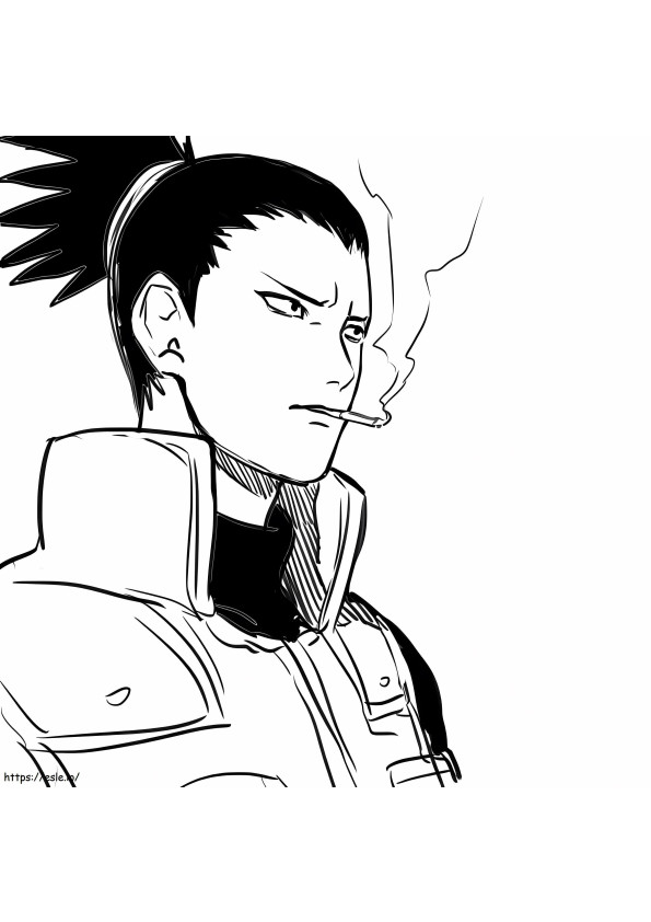 Shikamaru Fumando para colorear
