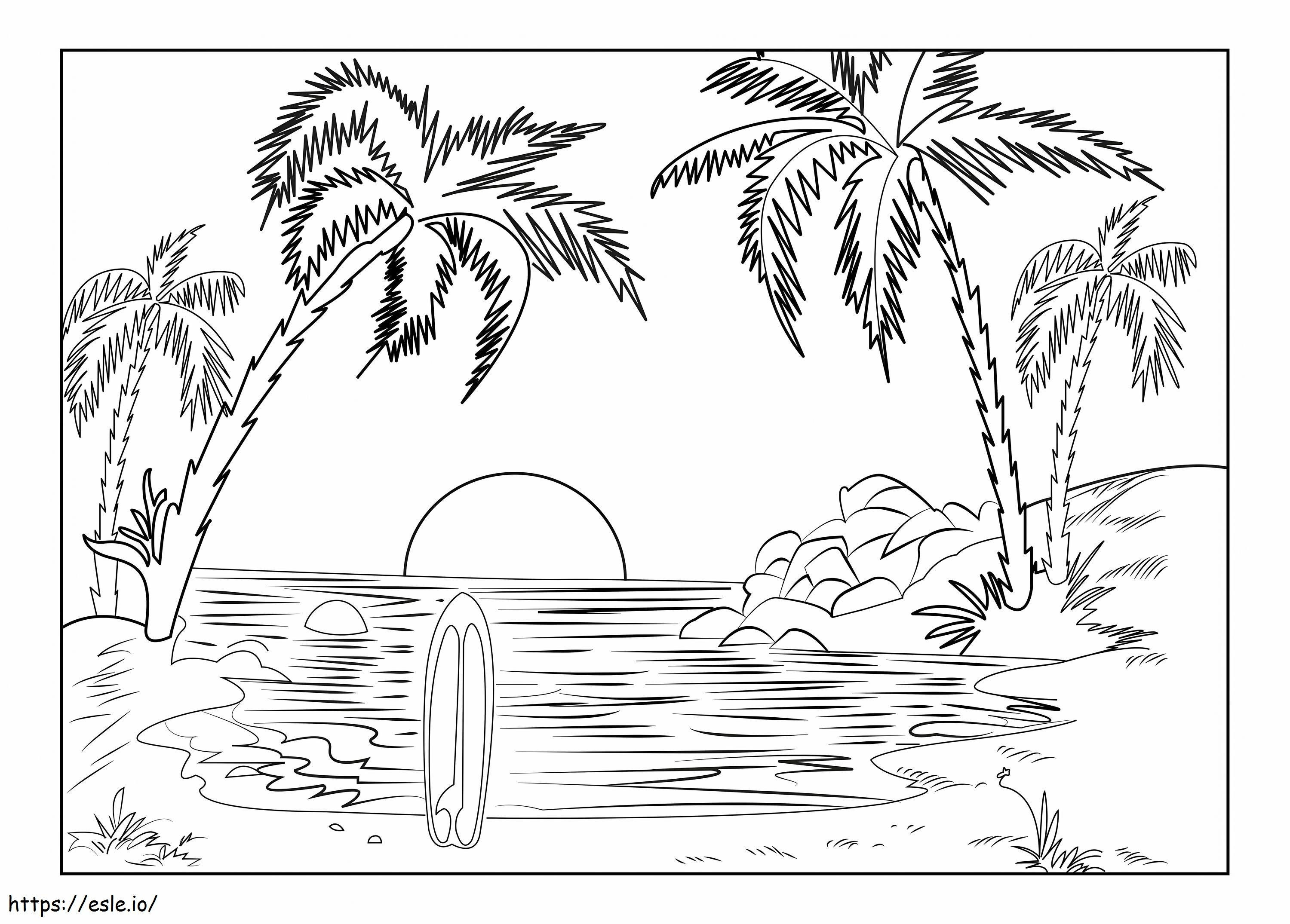 Incredible Beach coloring page