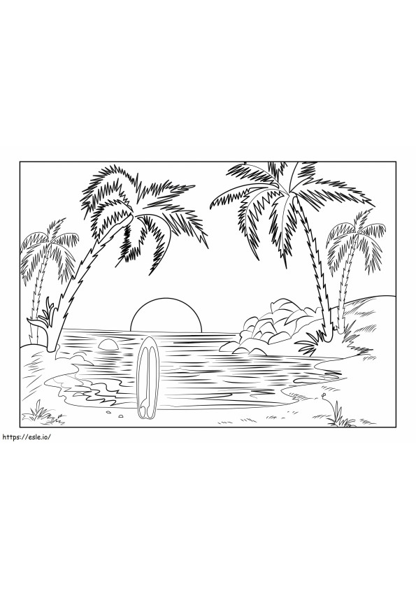 Incredible Beach coloring page