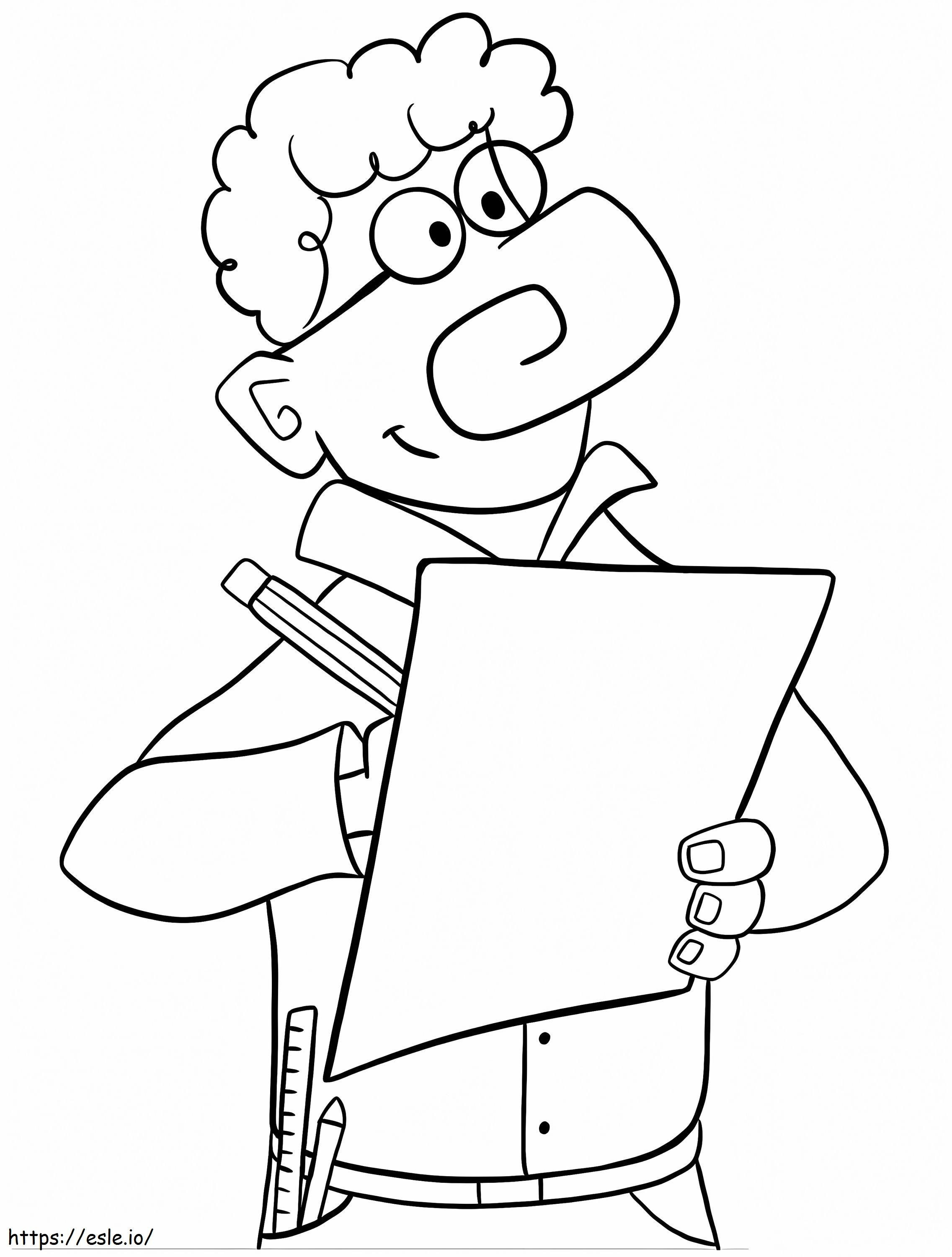 Engineer Writing coloring page