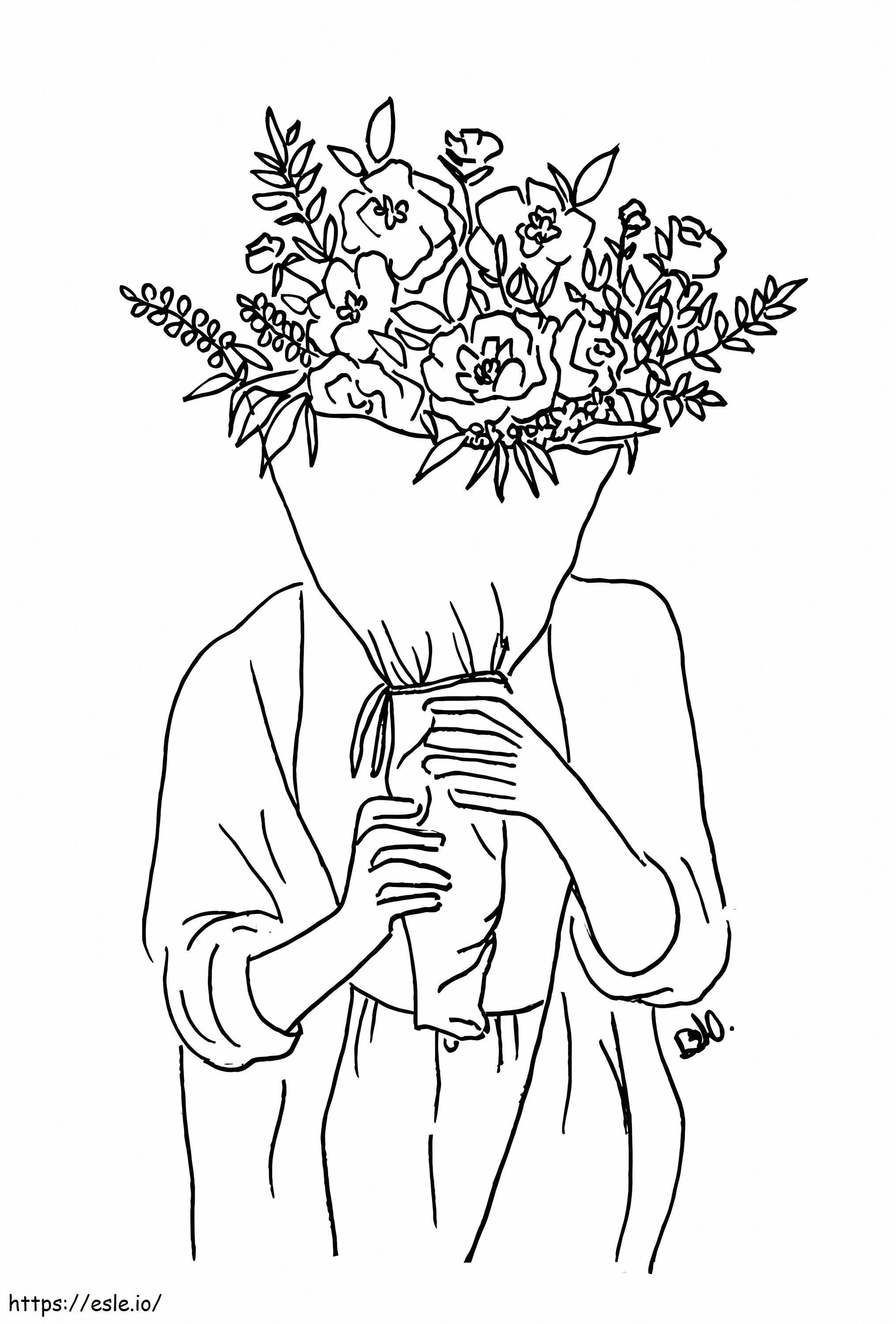 Bouquet Of Flowers Aesthetic coloring page