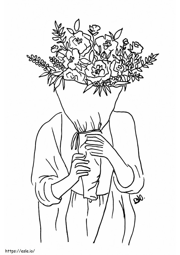 Bouquet Of Flowers Aesthetic coloring page