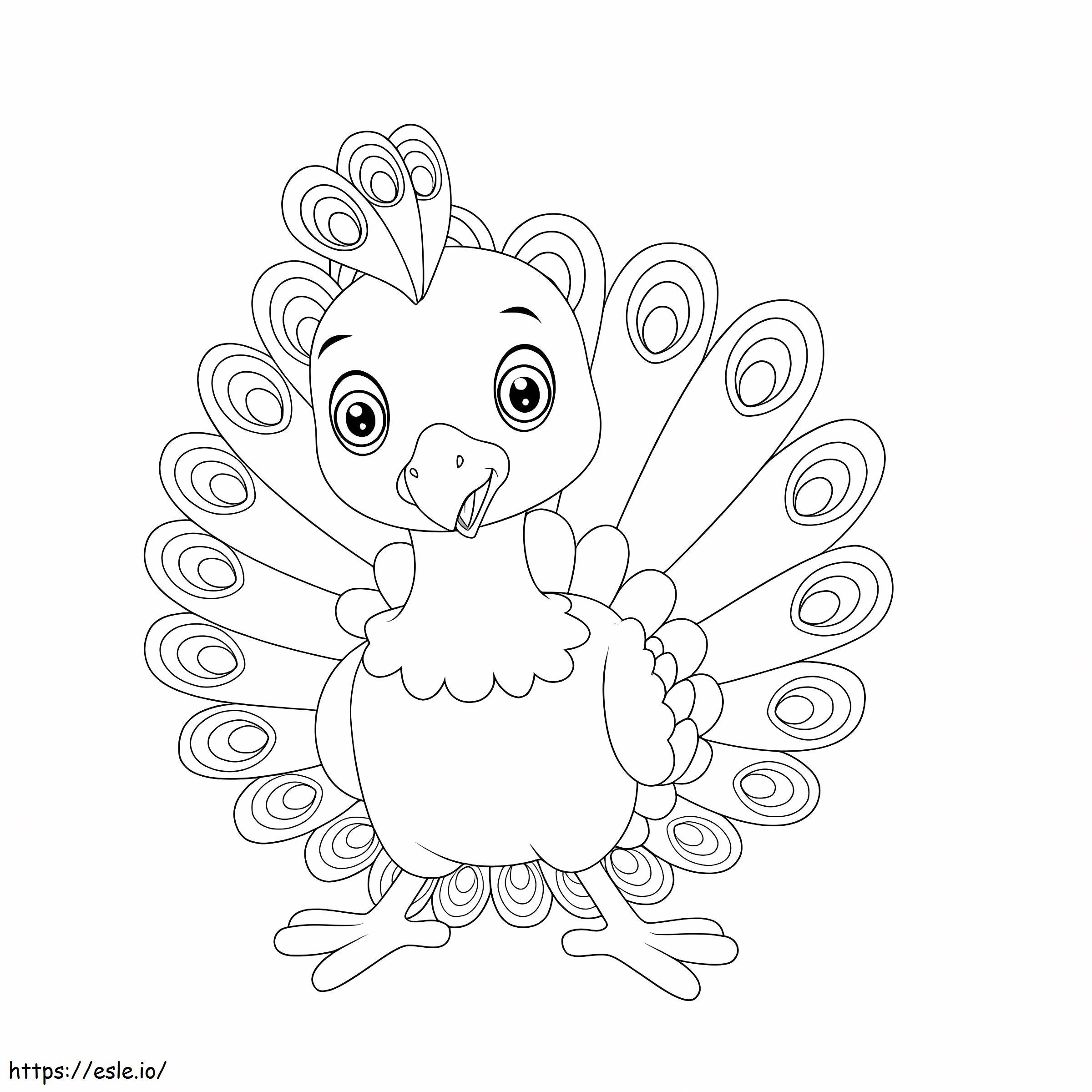 Little Peacock coloring page