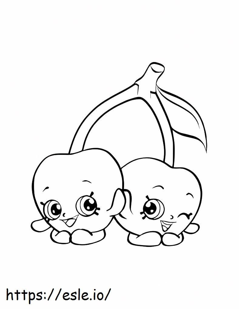 Two Shopkin Cherries coloring page