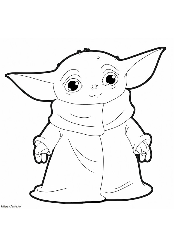 Bebê Yoda Animado para colorir
