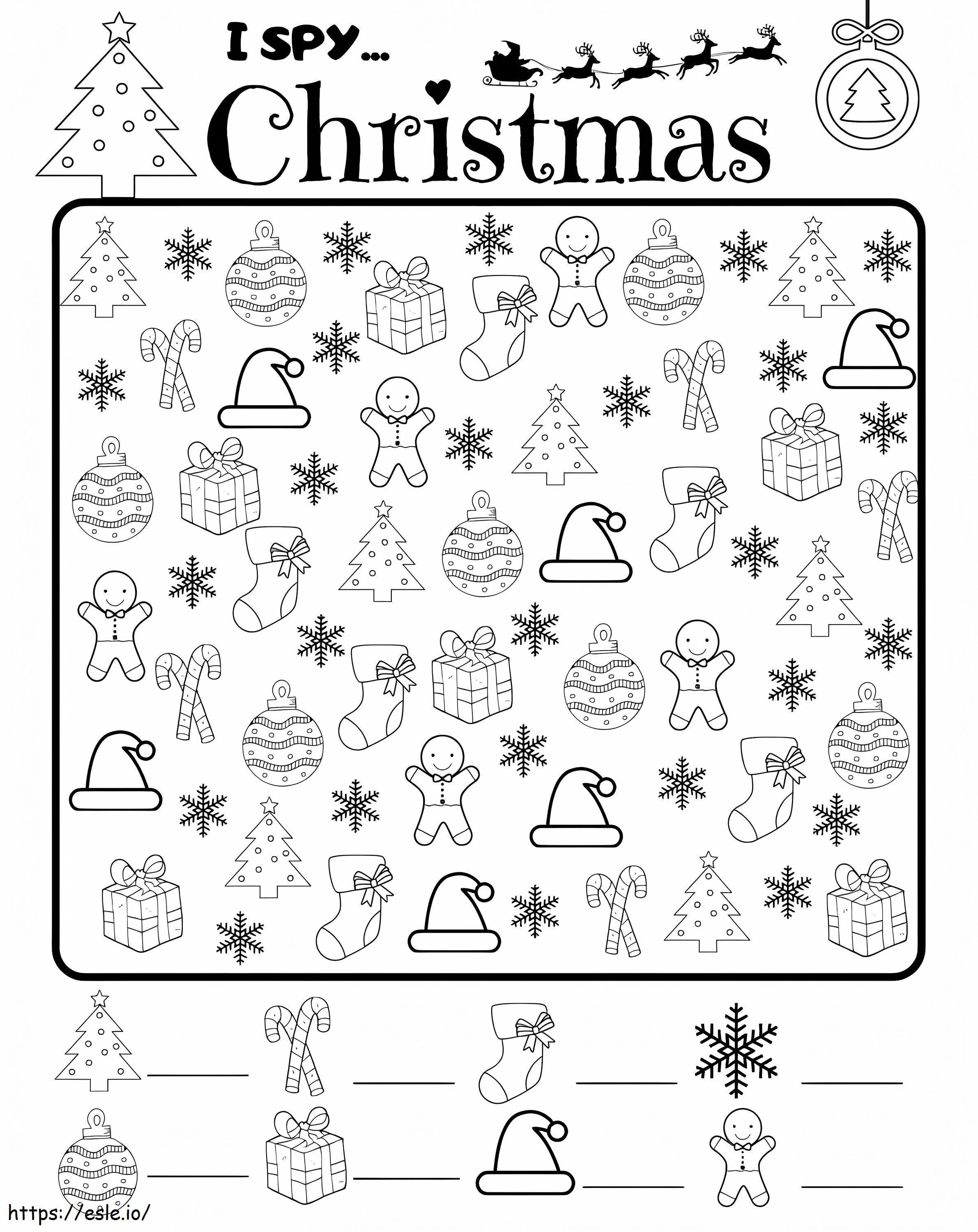 I Spy Christmas coloring page