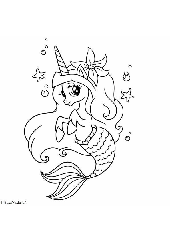 Sirena Unicorn de colorat