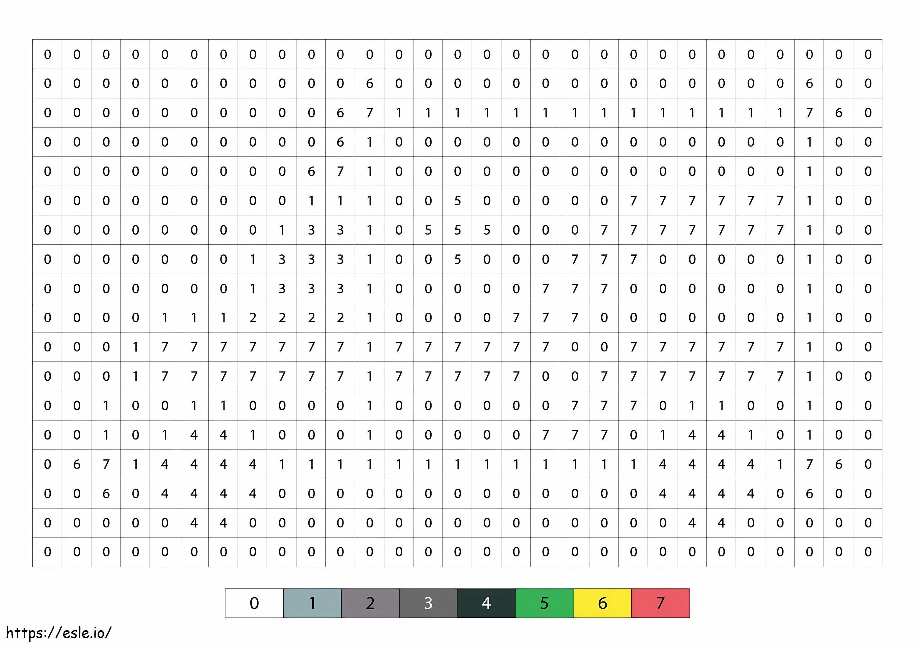 Ambulância Pixel Art cor por número para colorir