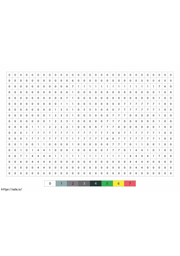 Ambulanza Pixel Art colore per numero da colorare