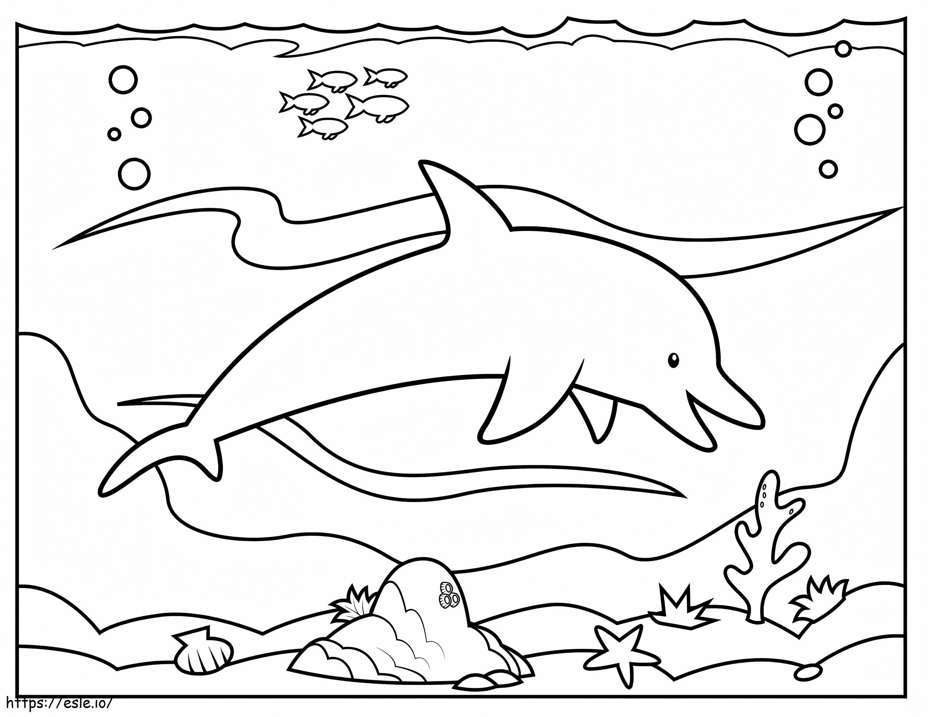 Delfin Simplu de colorat