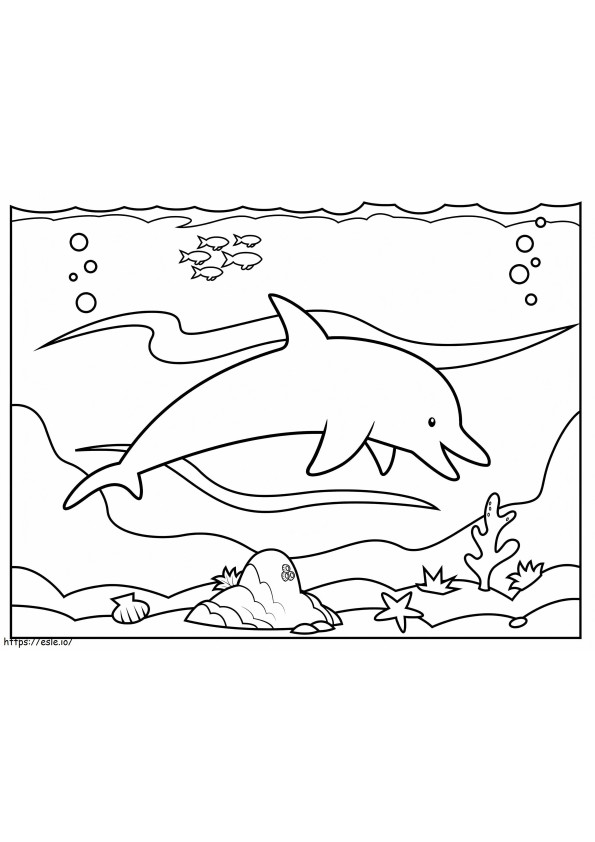 Delfín Simple para colorear