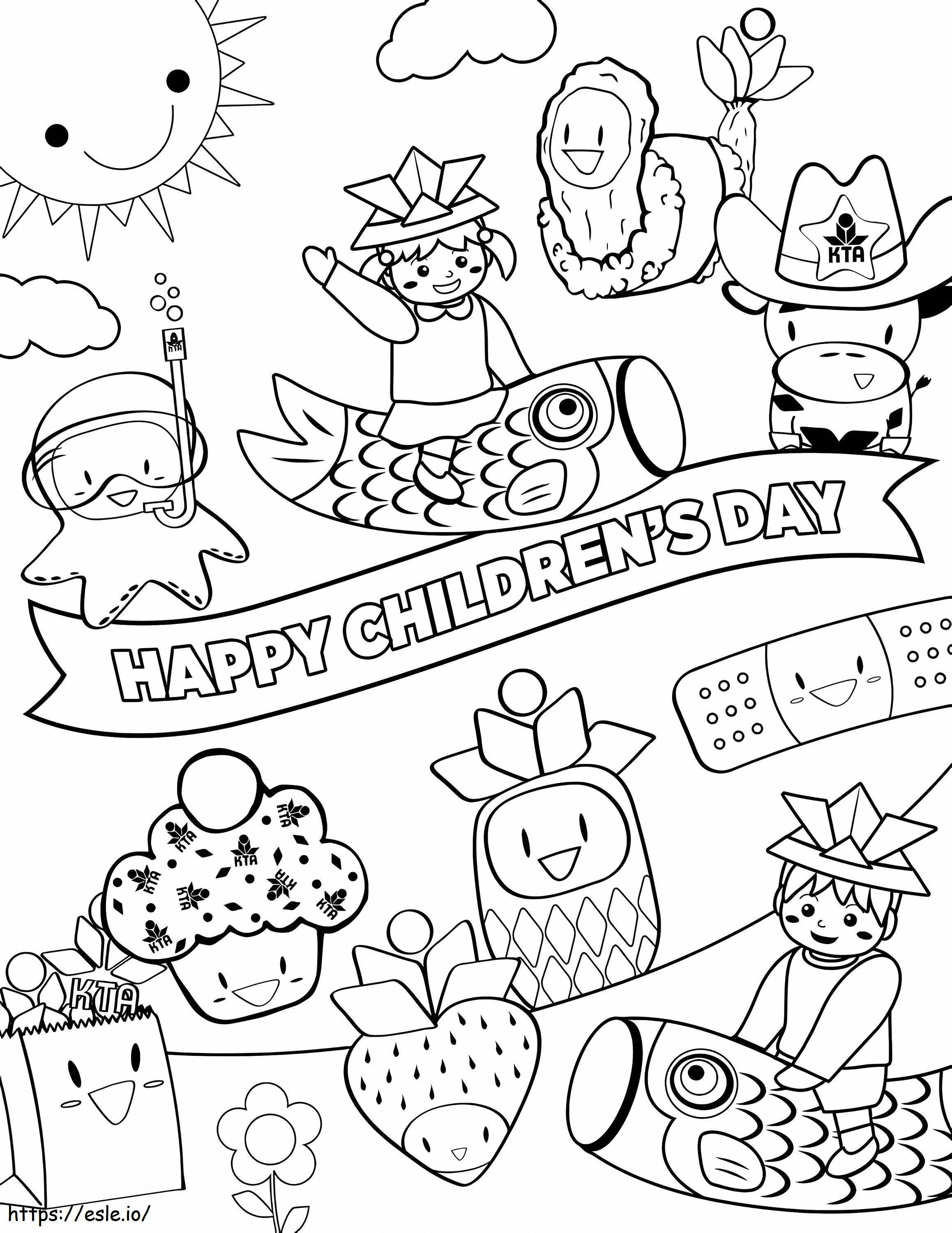Feliz Dia das Crianças 2 para colorir