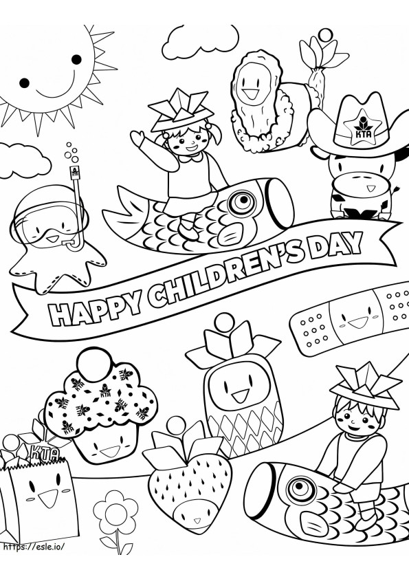 Feliz Dia das Crianças 2 para colorir