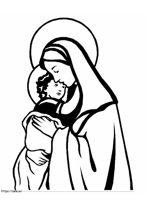 İsa'nın Annesi Meryem Yazdırılabilir boyama