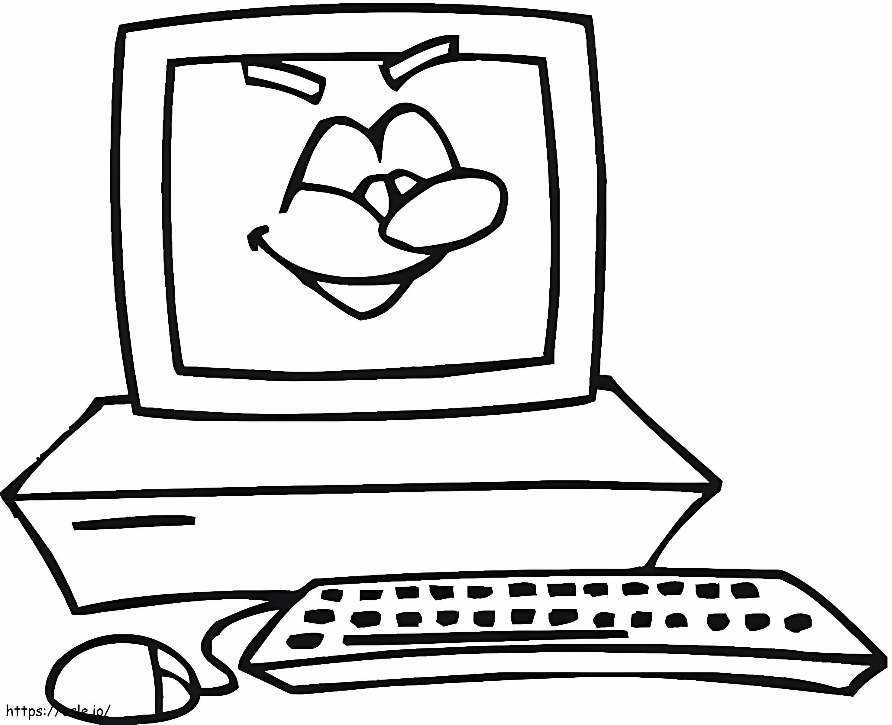 Computer Smiling coloring page