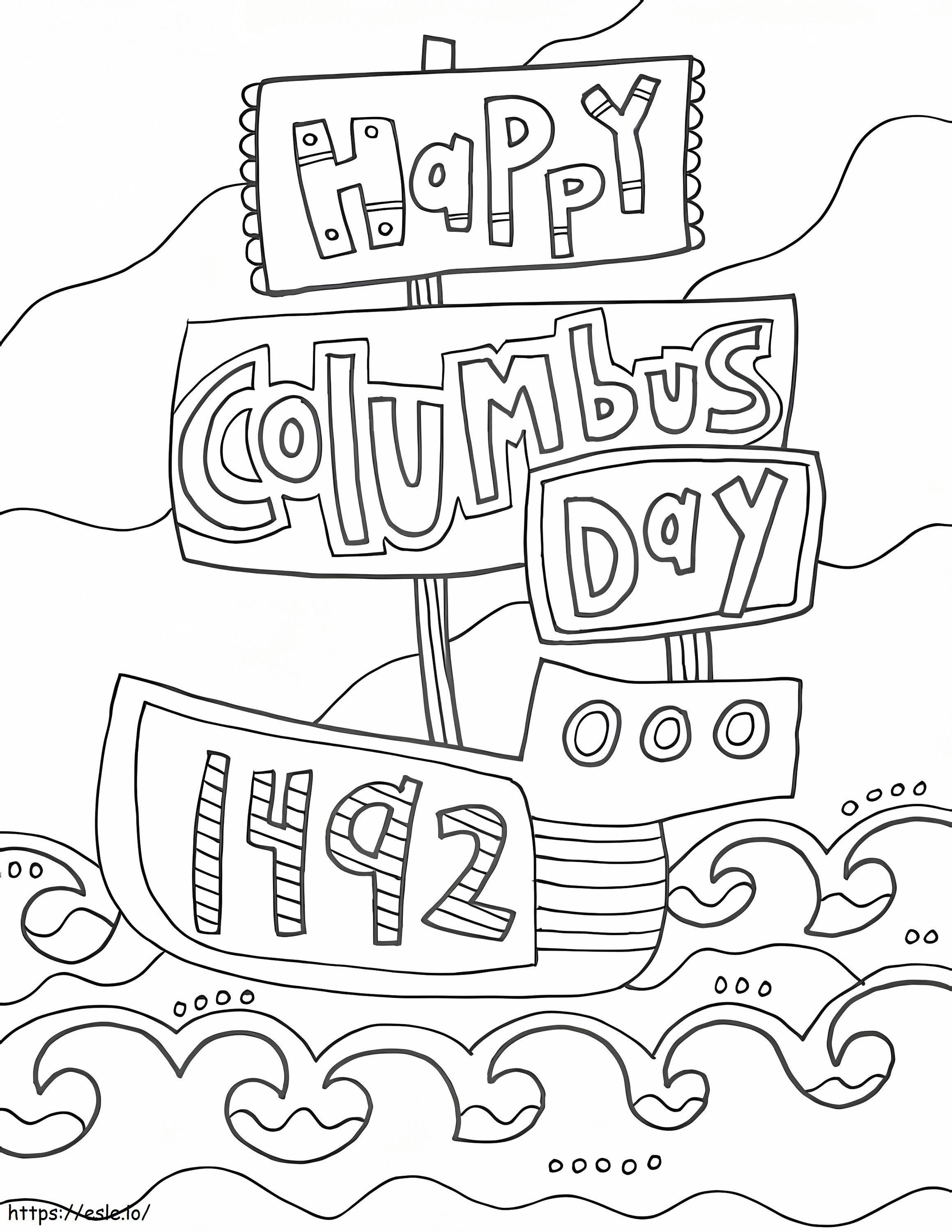 Fijne Columbusdag 1 kleurplaat kleurplaat