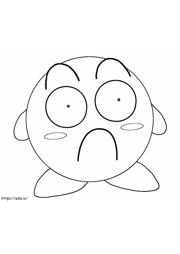 Coloriage Kirby est surpris à imprimer dessin