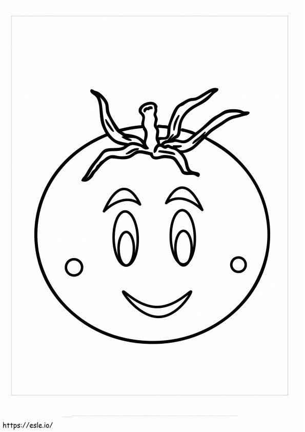 Smiling Tomato Cute coloring page