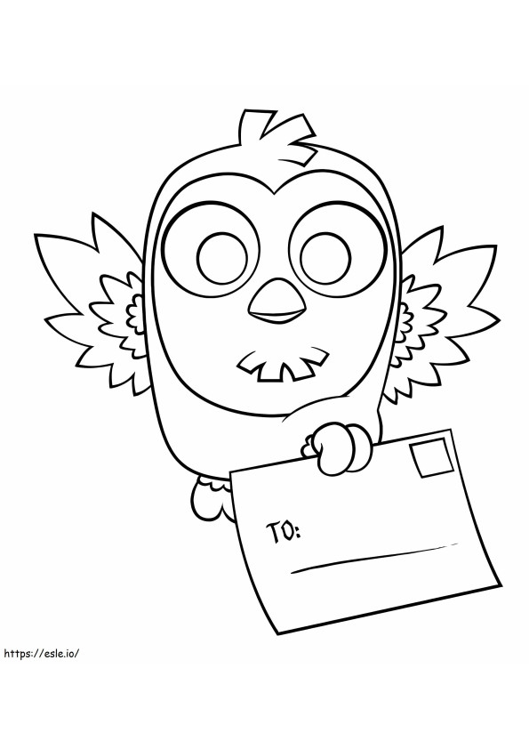 Owl Delivering Postcard coloring page