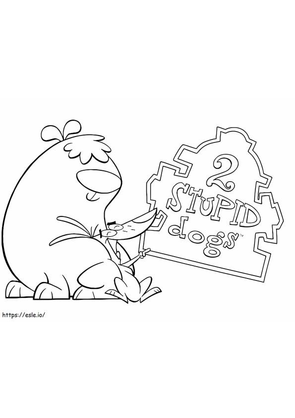 Stupid Dogs Cartoon coloring page