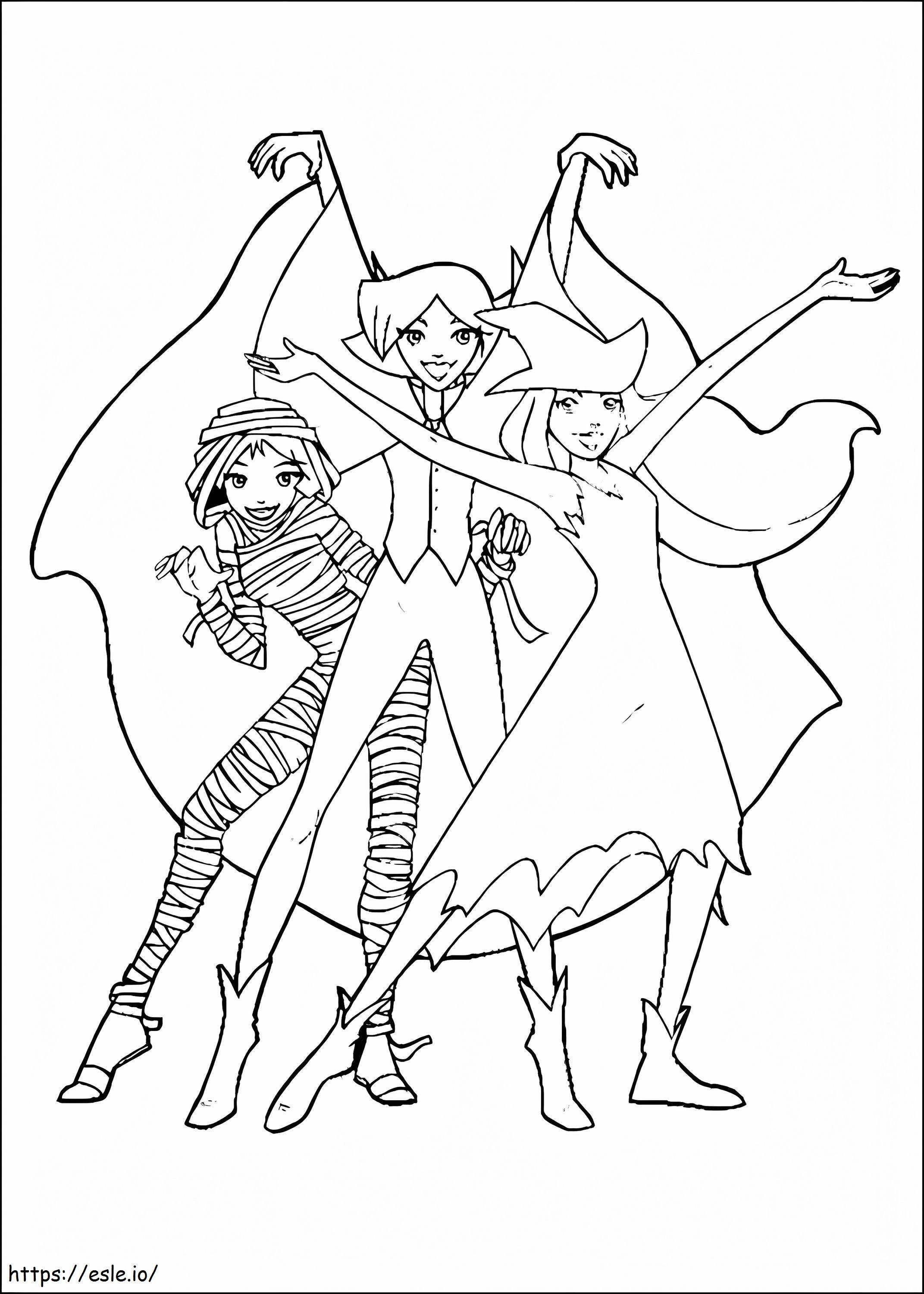 Funny Totally Spies coloring page