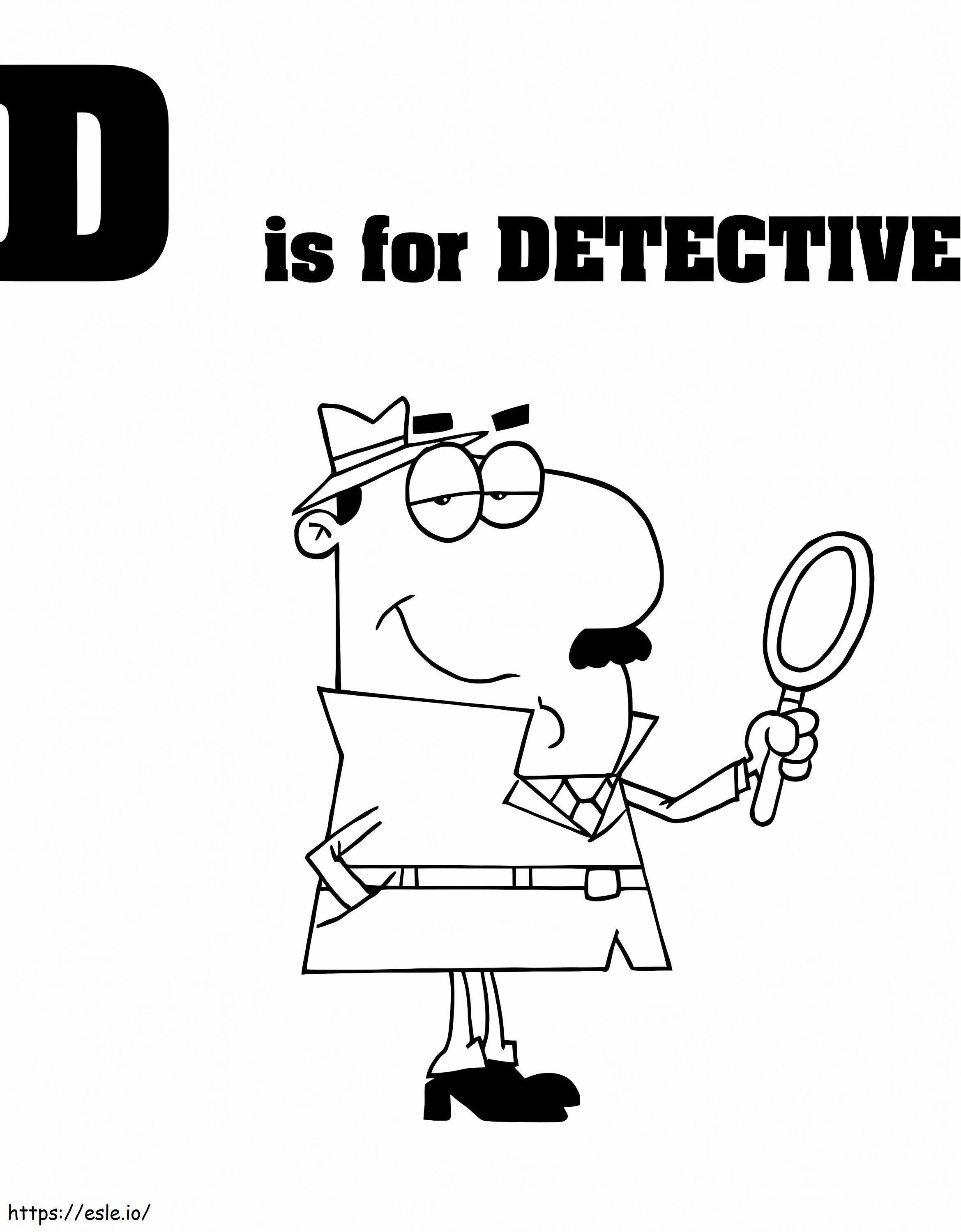 Detective Letra D para colorear