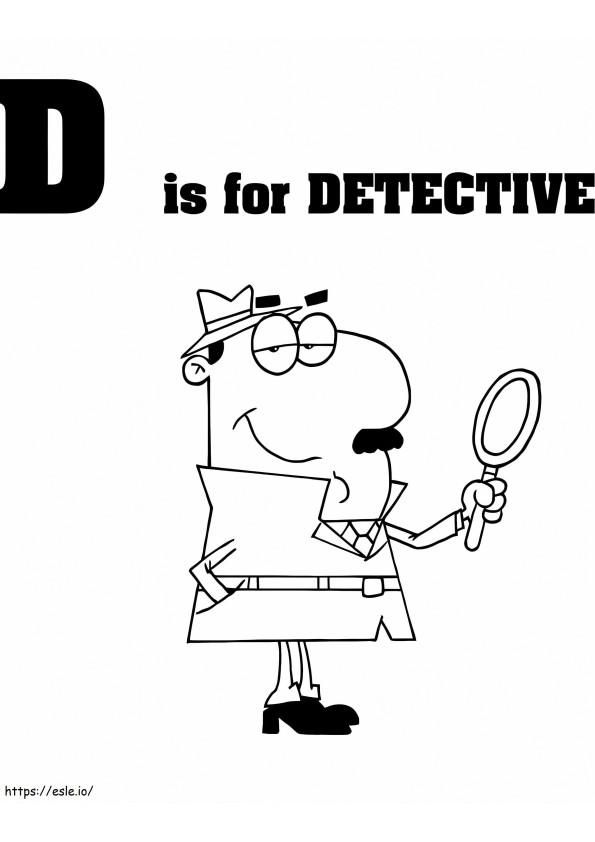 Detective Letra D para colorear
